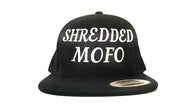 Shredded Mofo Snap Back: Black with White Embroidery