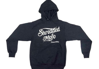 Shredded Mofo Pullover Hoodie: Black (With White Letters)