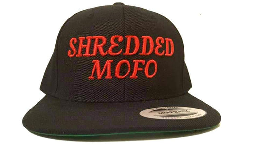 Shredded Mofo Snap Back: Black with Red Embroidery