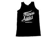 Fitness Addict Tank Top: Black (with white letters)