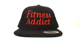 Fitness Addict Snap Back: Black with Red Embroidery