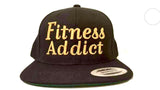 Limited Edition Fitness Addict Snap Back: Black with Gold Embroidery