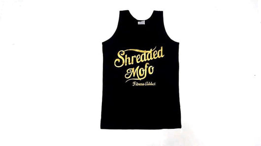 Limited Edition Shredded Mofo Tank Top : Black (with Gold letters)