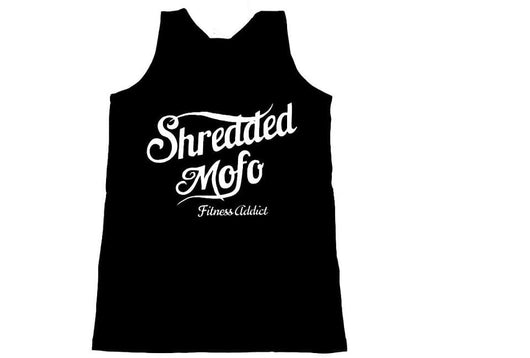 Shredded Mofo Tank Top: Black (with white letters)