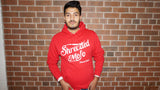 Shredded Mofo Pullover Hoodie: Red (With White Letters)